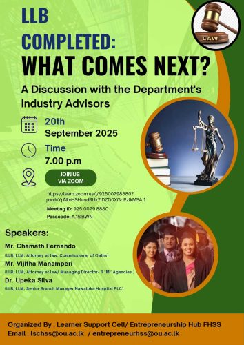 LLB Completed What Comes Next A Discussion with the Department s Industry Advisors